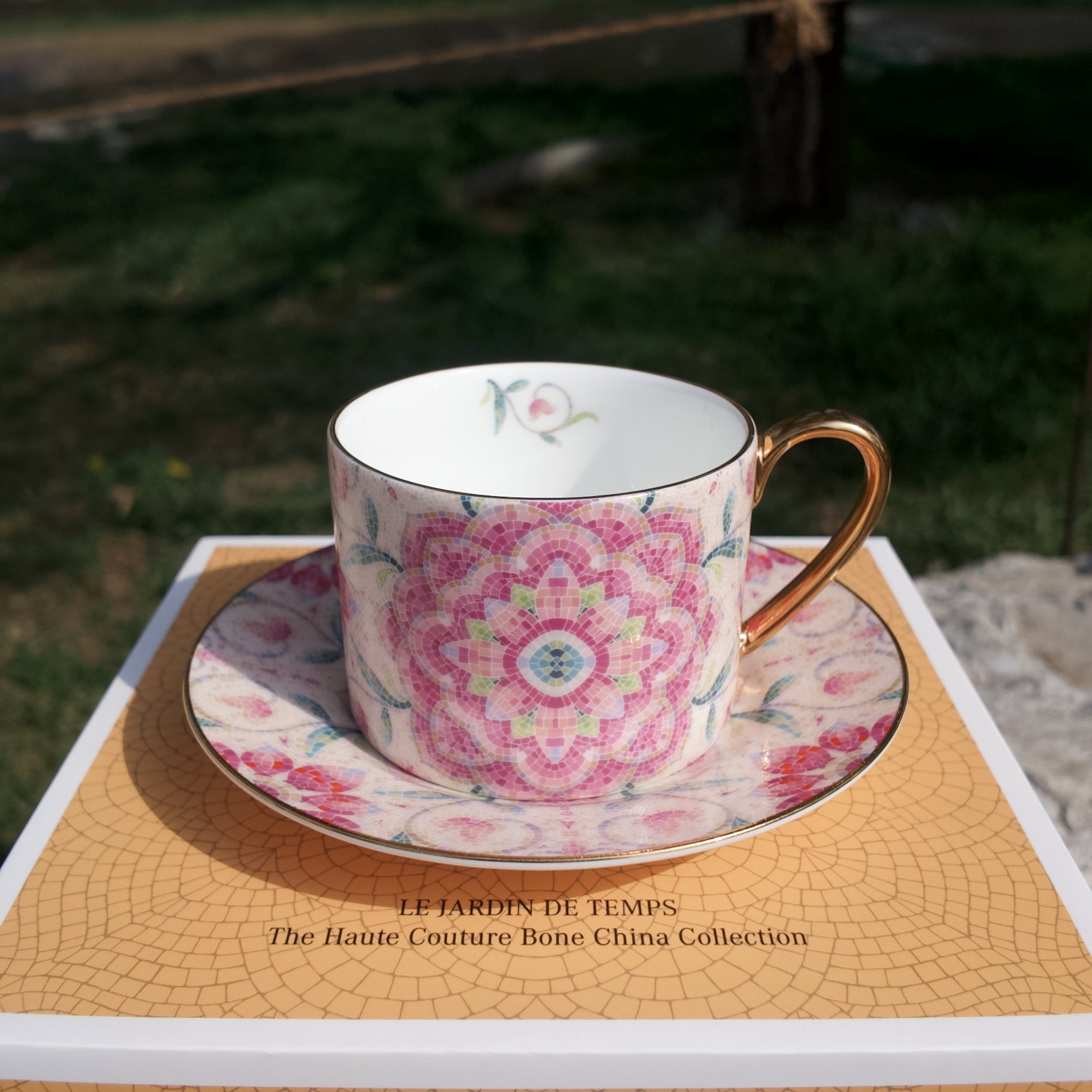 LE JARDIN DE TEMPS The Haute Couture Bone China, Coffee Cup & Saucer, 9.47 fl.oz. 280ml
