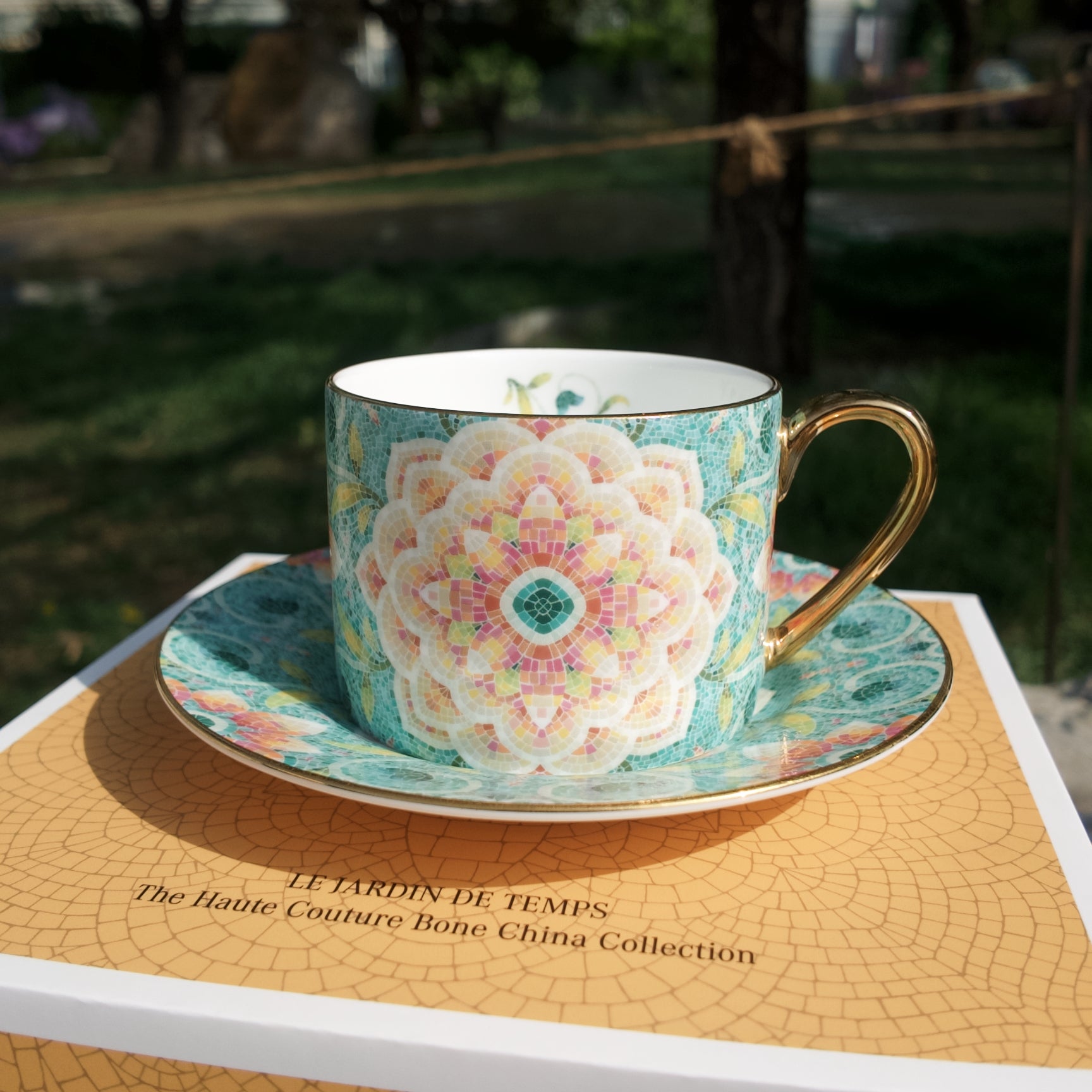 LE JARDIN DE TEMPS The Haute Couture Bone China, Coffee Cup & Saucer, 9.47 fl.oz. 280ml