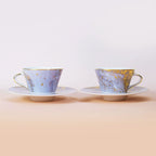 夢幻星空咖啡杯碟套裝（2 件），咖啡/卡布奇諾杯，容量 5.41 液盎司（160 毫升）