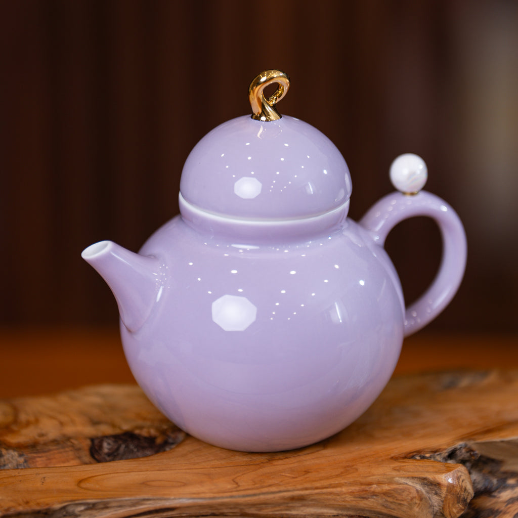 吉祥葫蘆茶具套裝（兩人份）：茶壺、茶杯、擺飾和杯墊