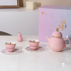 吉祥葫蘆茶具套裝（兩人份）：茶壺、茶杯、擺飾和杯墊