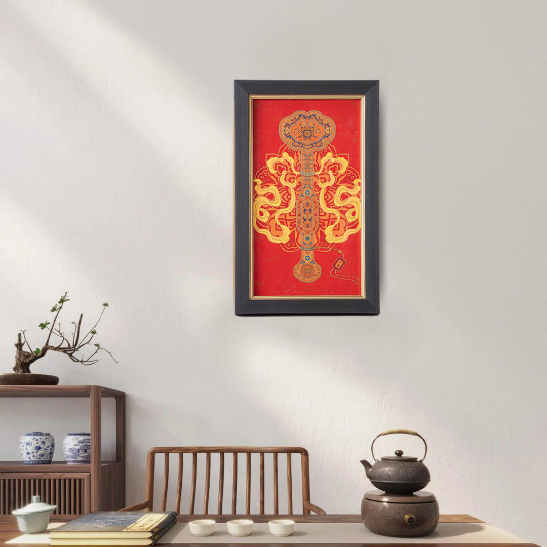 Auspiciousness and Fulfillment Porcelain Painting