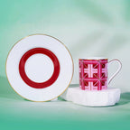 竹製輕語咖啡壺和咖啡杯碟套裝（2個）