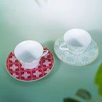 Bamboo Whisper, Teapot and Teacup Saucer Set of 2