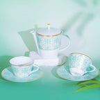 Bamboo Whisper, Teapot and Teacup Saucer Set of 2