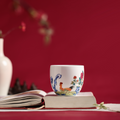 Famille Rose Chicken Cup with Calligraphy, 3.38 fl.oz. 100mL