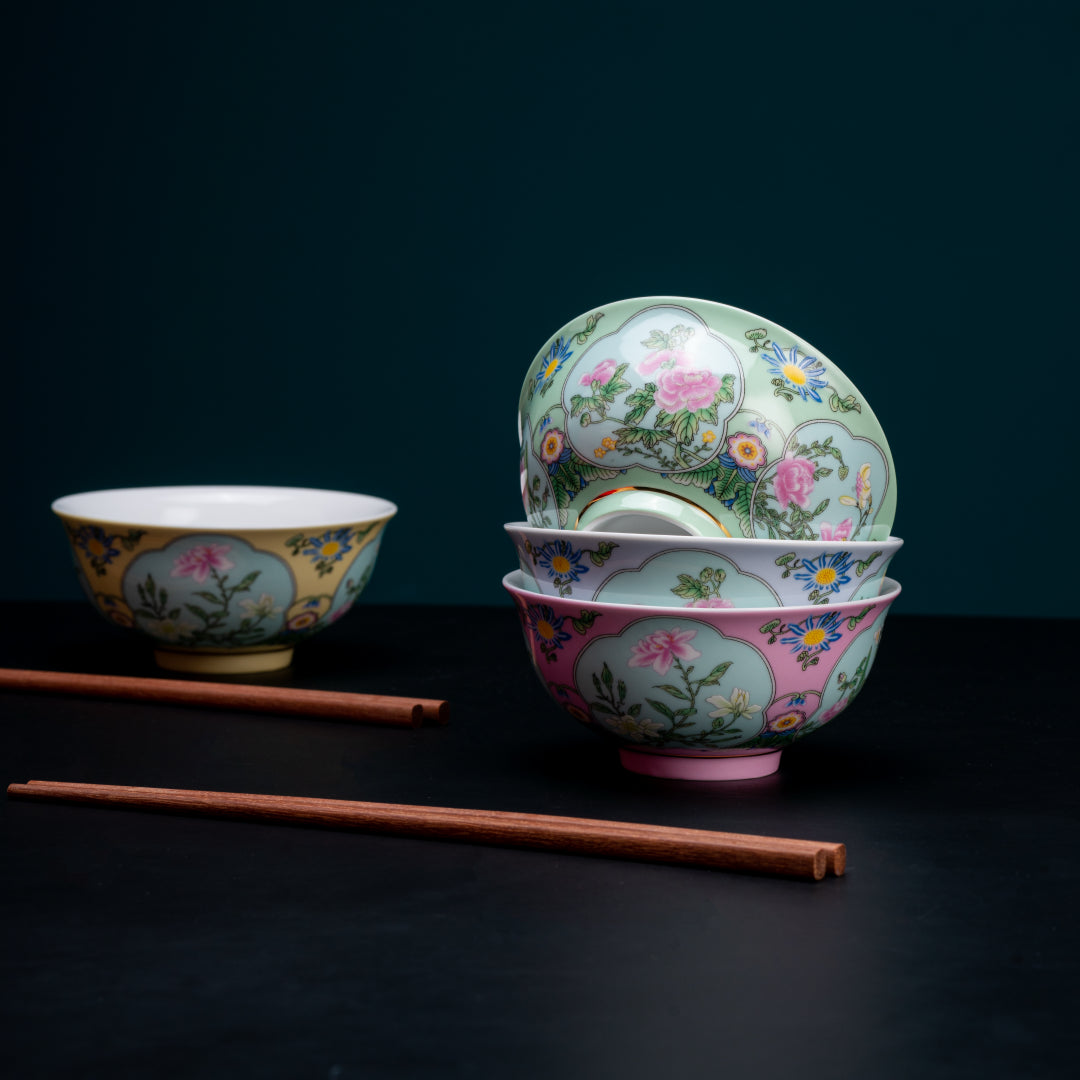 「四季和平」琺瑯彩繪碗筷套裝，4人份，4.80吋（12.2公分）