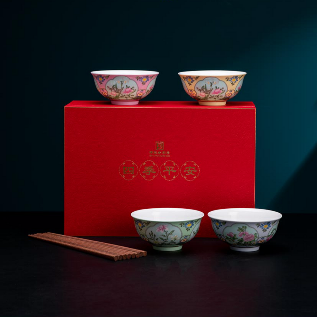 「四季和平」琺瑯彩繪碗筷套裝，4人份，4.80吋（12.2公分）