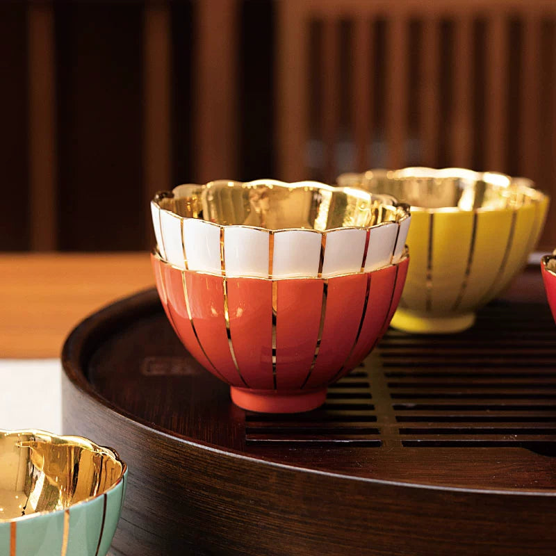 Petal Gilded Master's Cup, Color Glazed Teacup 3 fl.oz. 90ml