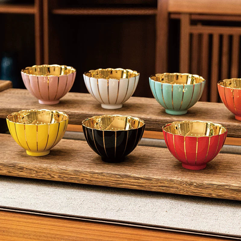 Petal Gilded Master's Cup, Color Glazed Teacup 3 fl.oz. 90ml