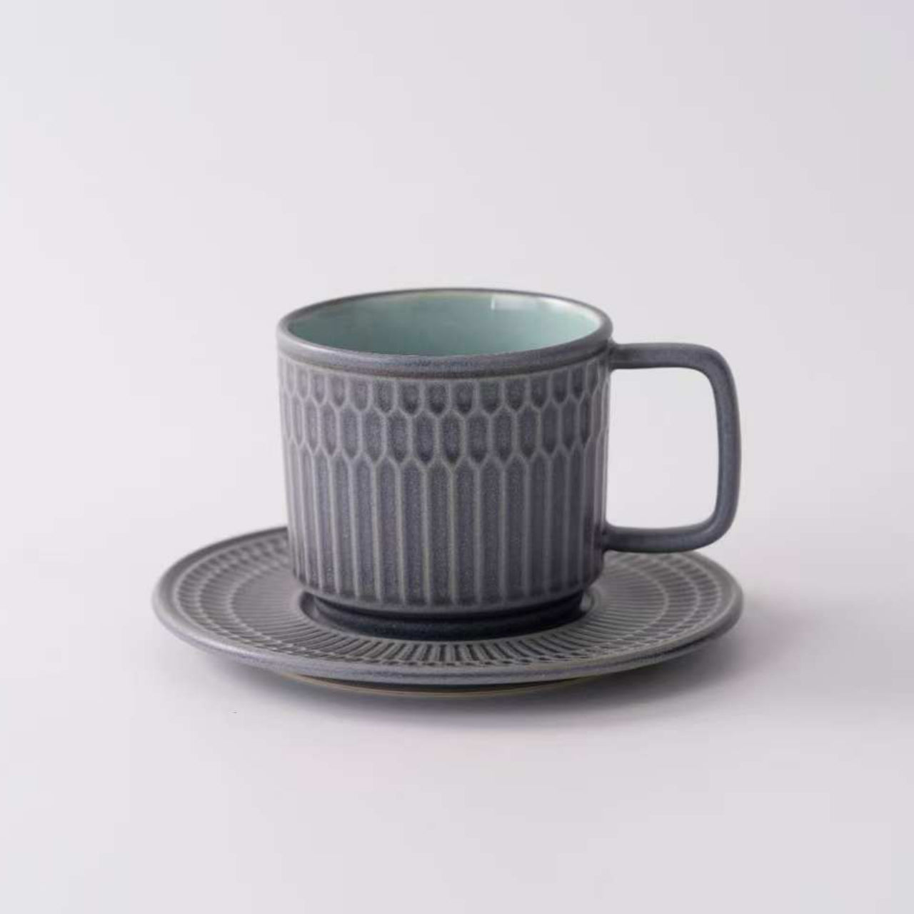 羅馬假日咖啡杯碟套裝，陶器，7.78 液盎司（230毫升）