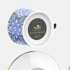 花園時光咖啡杯碟套裝，骨瓷，9.47 液體盎司（280 毫升） 