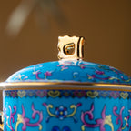 皇家藍琺瑯彩龍紋馬克杯，帶蓋，18.60 液體盎司/550毫升