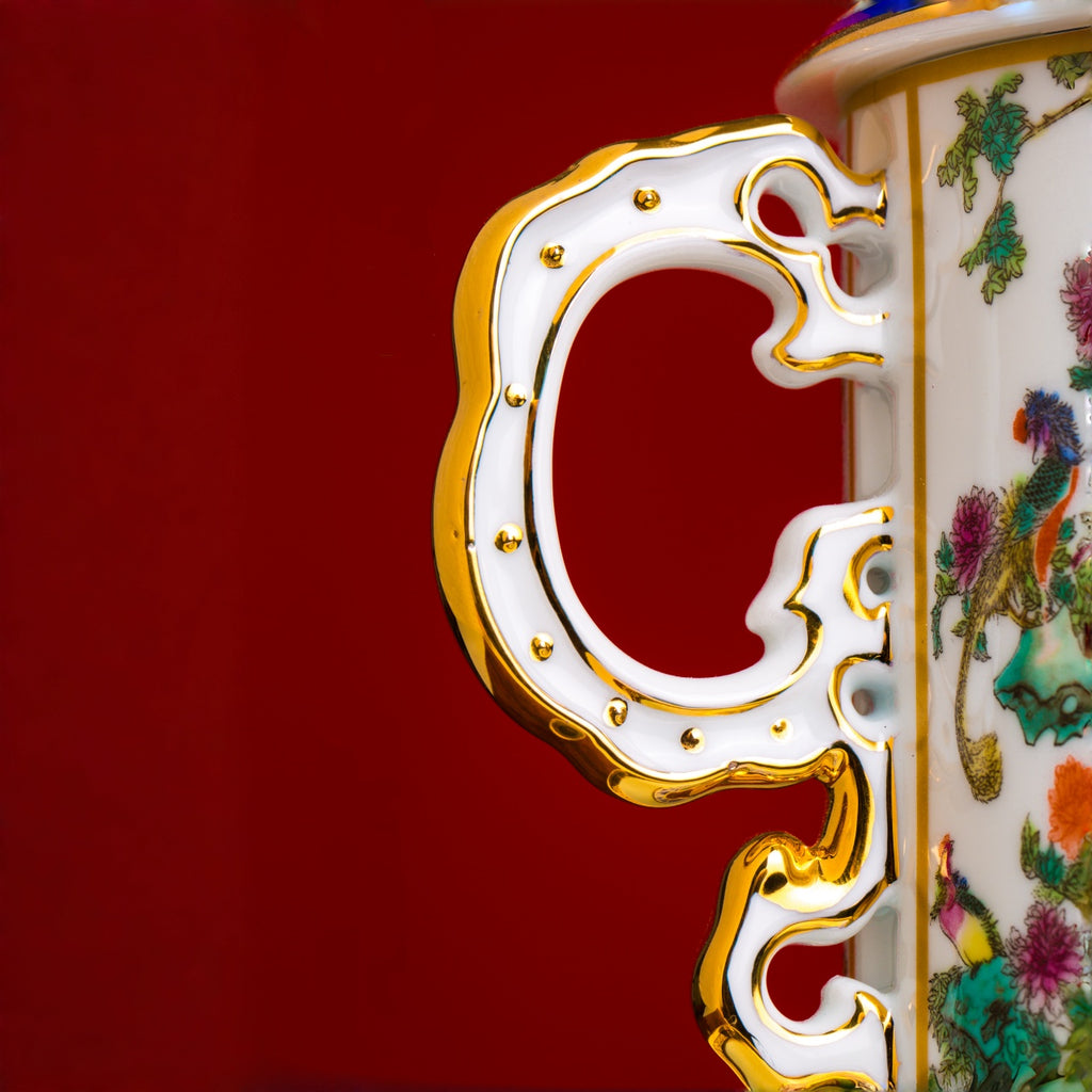 Imperial Qiankun 3-Piece Relief Enamel Mug Set,20.97 fl.oz.620ml