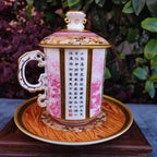 帝王紅風景三件組浮雕琺瑯杯，20.97 液體盎司/620毫升