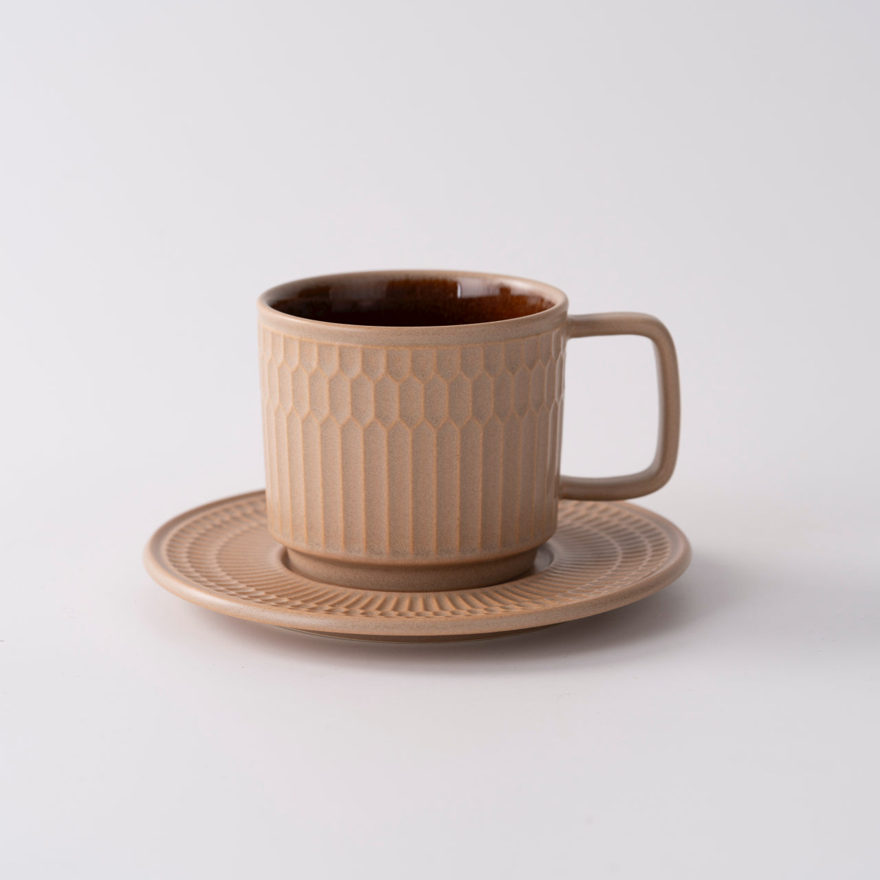 羅馬假日咖啡杯碟套裝，陶器，7.78 液盎司（230毫升）