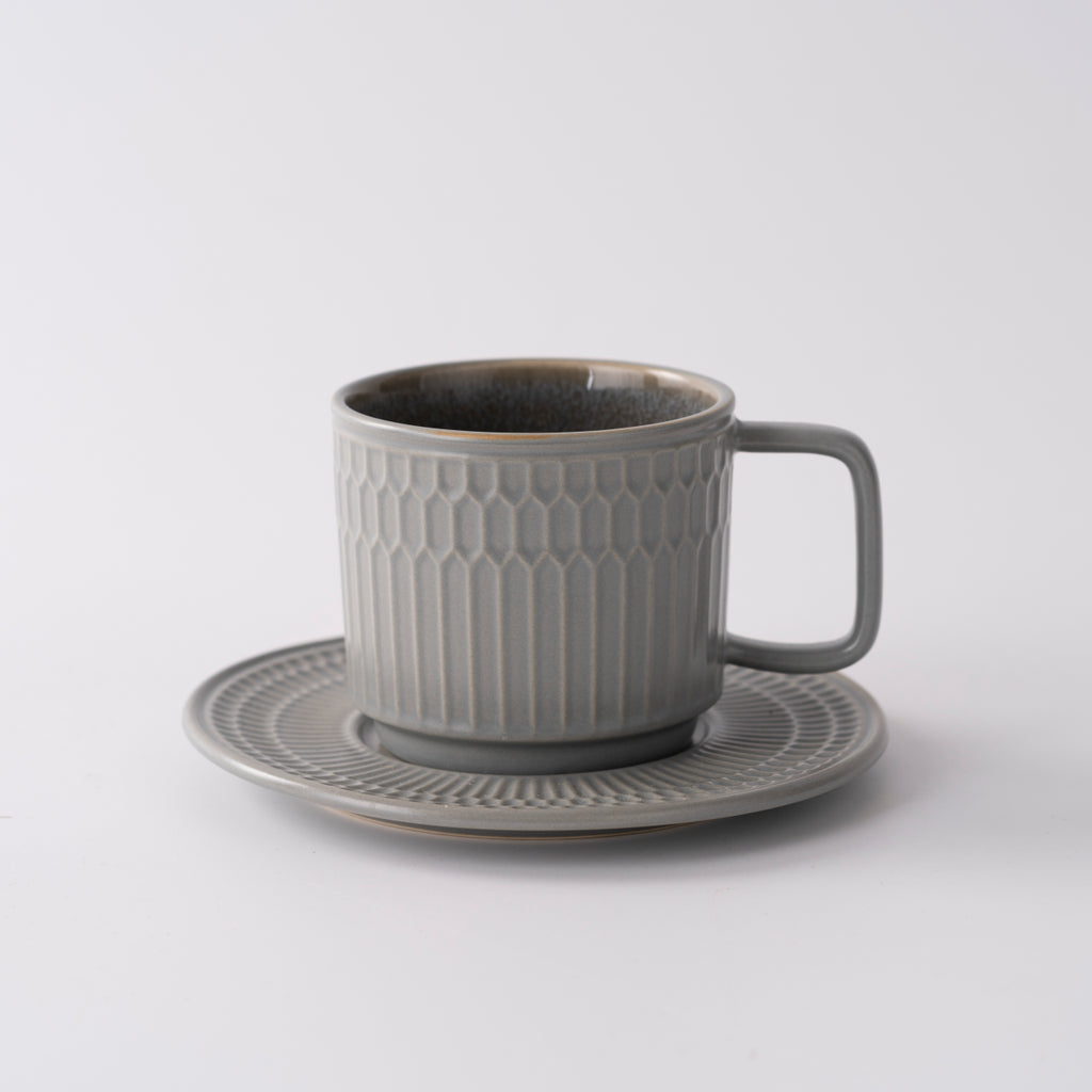 羅馬假日咖啡杯碟套裝，陶器，7.78 液盎司（230毫升）