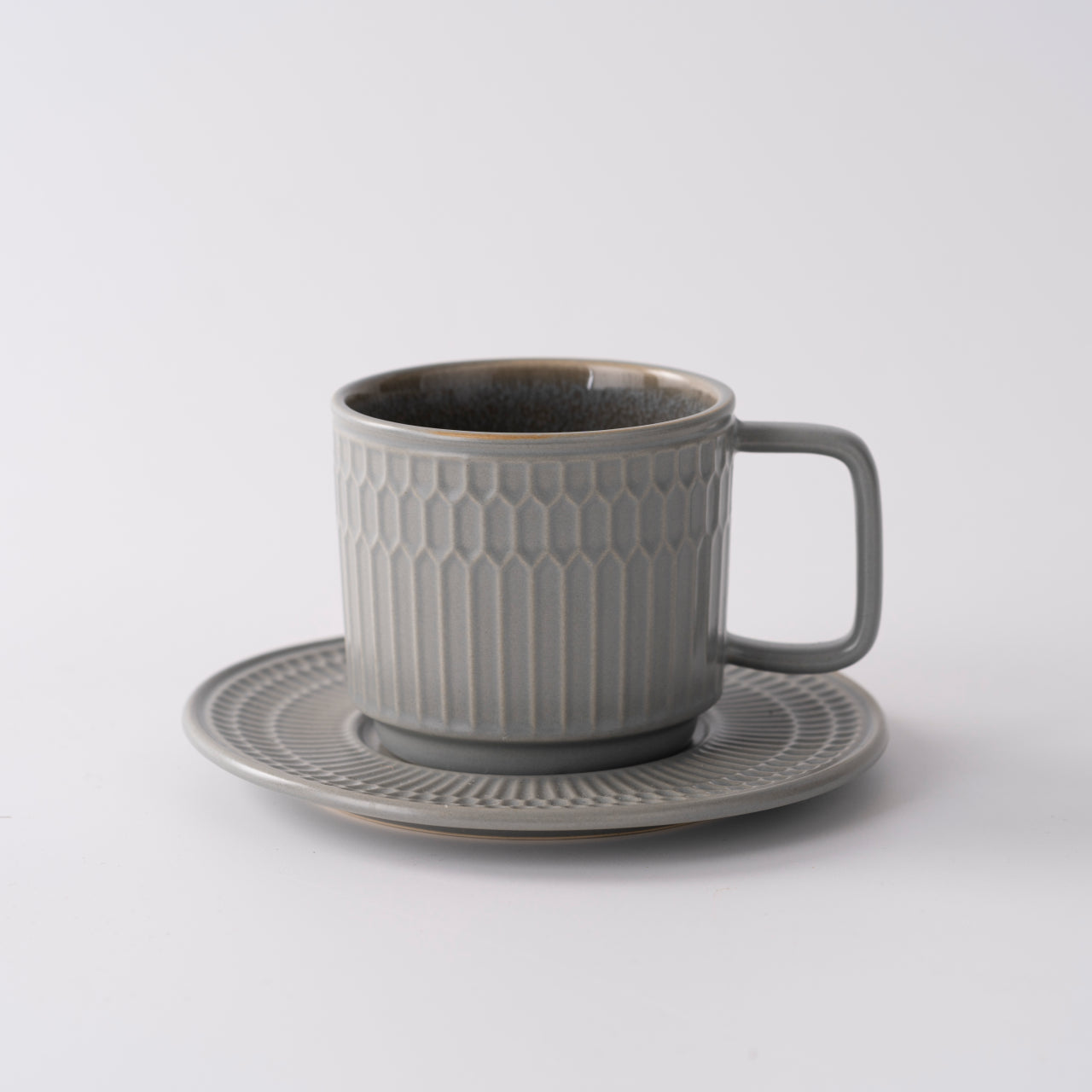 羅馬假日咖啡杯碟套裝，陶器，7.78 液盎司（230毫升）