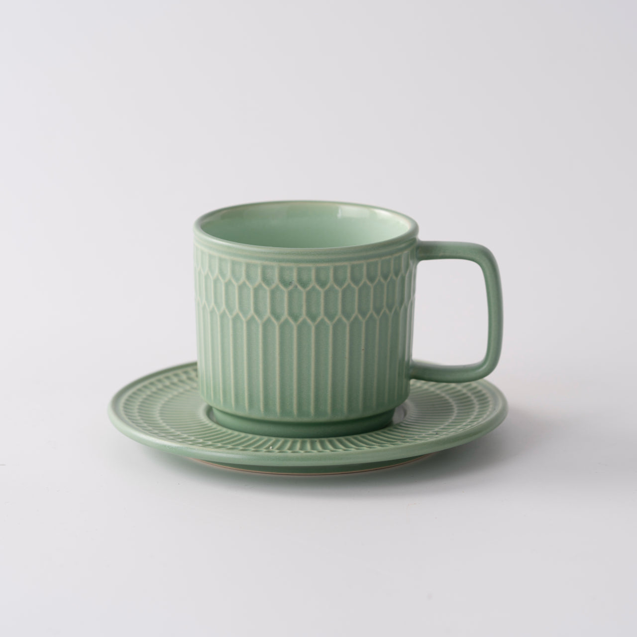 羅馬假日咖啡杯碟套裝，陶器，7.78 液盎司（230毫升）