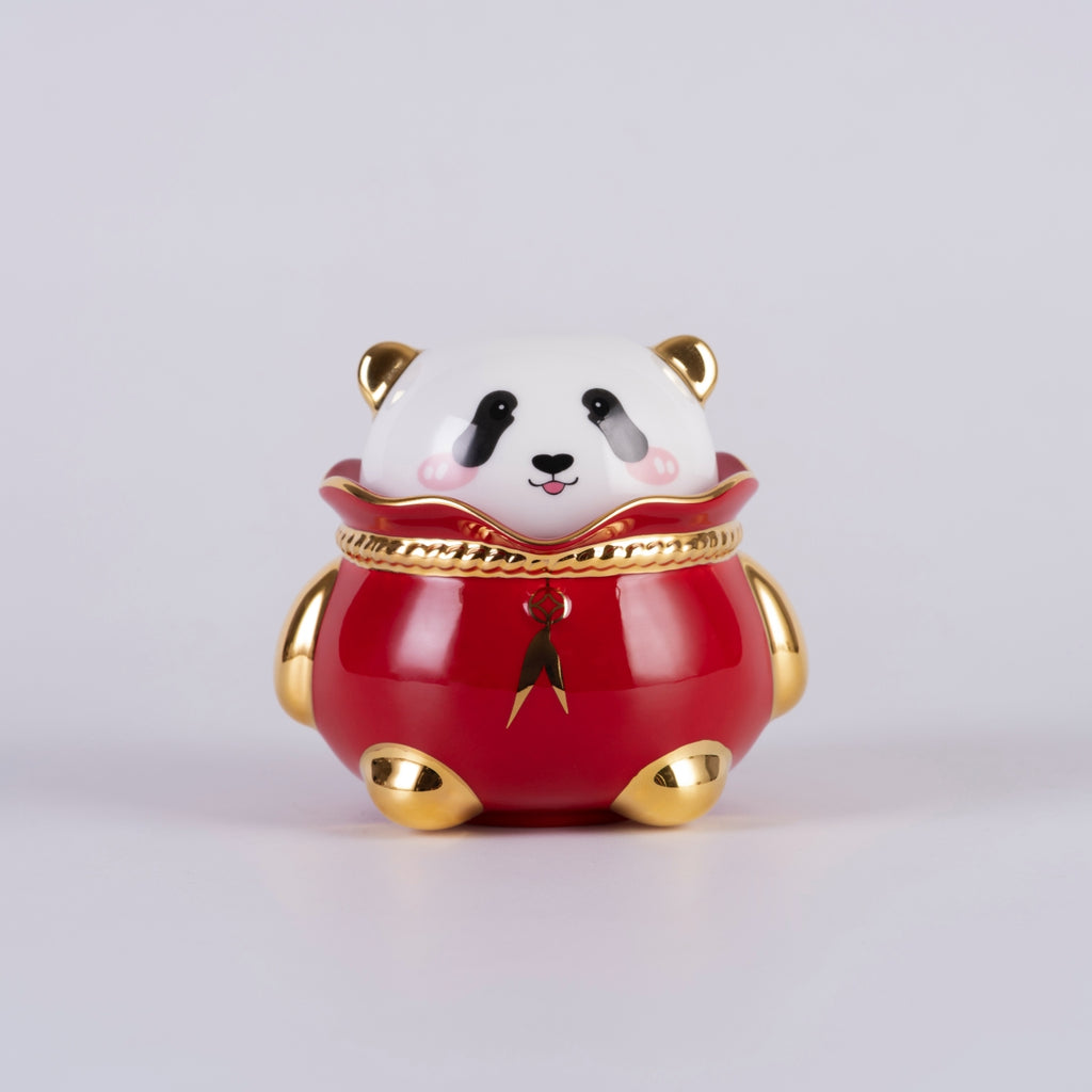Chinese Panda Portable Bone China Tea Set (3-Piece Quick-Brew Set)