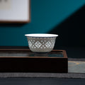 Pure Elegance Blue and White Rice-Pattern Palace Cup, 5.41 fl.oz. 160mL
