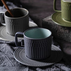 羅馬假日咖啡杯碟套裝，陶器，7.78 液盎司（230毫升）