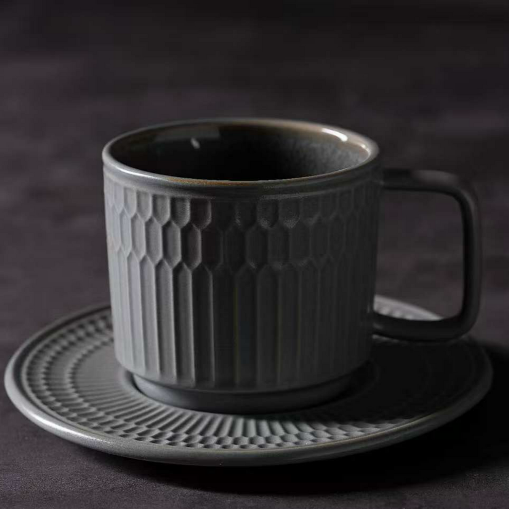 羅馬假日咖啡杯碟套裝，陶器，7.78 液盎司（230毫升）