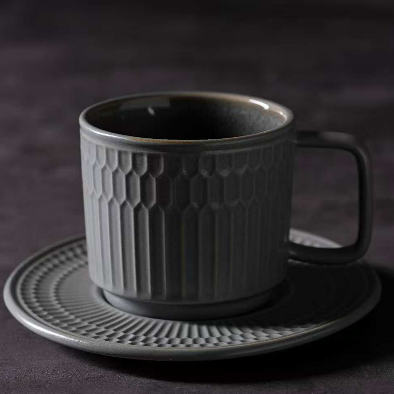 羅馬假日咖啡杯碟套裝，陶器，7.78 液盎司（230毫升）