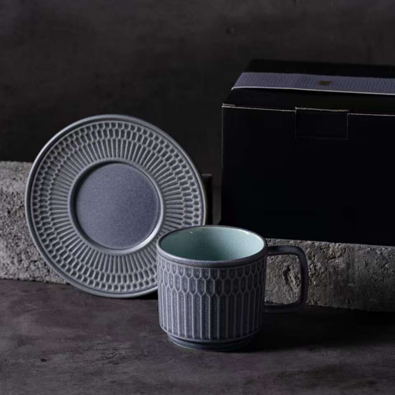 羅馬假日咖啡杯碟套裝，陶器，7.78 液盎司（230毫升）