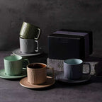 羅馬假日咖啡杯碟套裝，陶器，7.78 液盎司（230毫升）