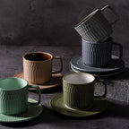 羅馬假日咖啡杯碟套裝，陶器，7.78 液盎司（230毫升）