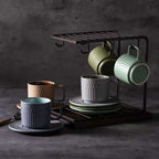 羅馬假日咖啡杯碟套裝，陶器，7.78 液盎司（230毫升）