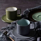 羅馬假日咖啡杯碟套裝，陶器，7.78 液盎司（230毫升）