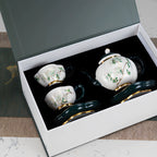 Spring Radiance Golden Sprig, Bone China Teapot and Teacup Saucer Set of 2