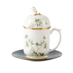 春の輝き 翡翠龍蓋碗セット ボーンチャイナ 12.51 液量オンス 370ml