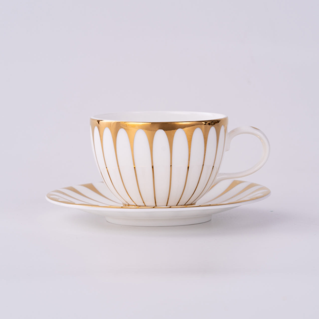 向日葵骨瓷杯碟套裝，6.76 液盎司（200毫升） 