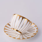 向日葵骨瓷杯碟套裝，6.76 液盎司（200毫升） 