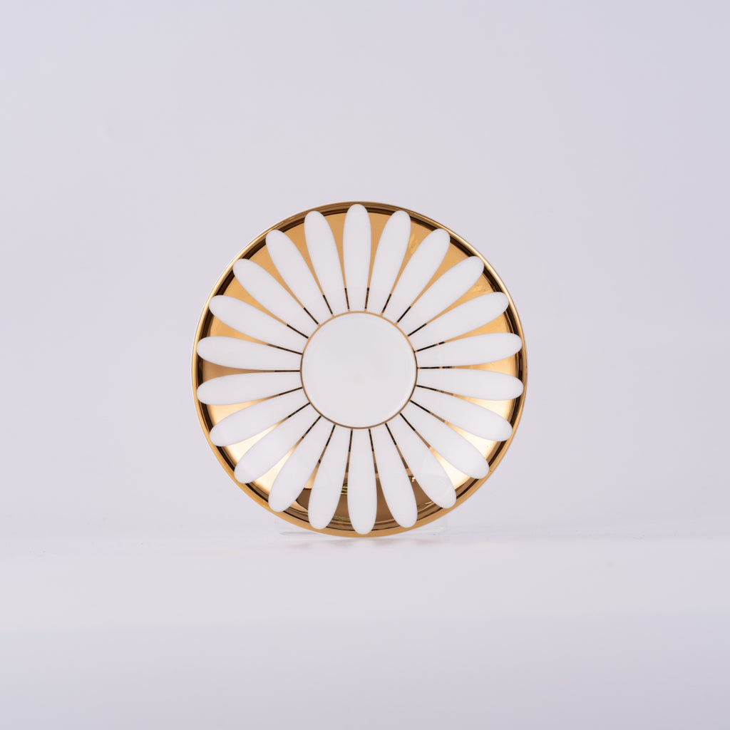 向日葵骨瓷杯碟套裝，6.76 液盎司（200毫升） 