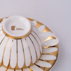 向日葵骨瓷杯碟套裝，6.76 液盎司（200毫升） 