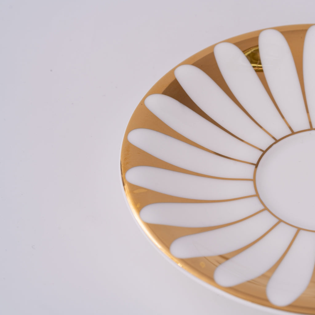 向日葵骨瓷杯碟套裝，6.76 液盎司（200毫升） 