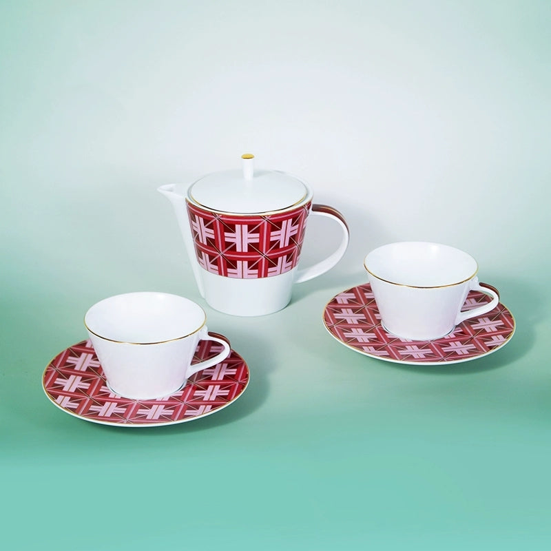 Bamboo Whisper, Teapot and Teacup Saucer Set of 2